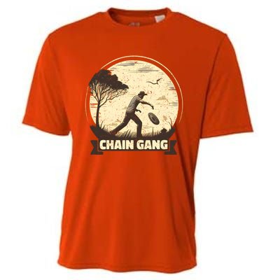 Disc Golf Disciple Chasing Chains And Flicking Frisbees Gift Cooling Performance Crew T-Shirt