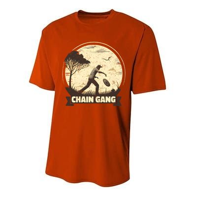 Disc Golf Disciple Chasing Chains And Flicking Frisbees Gift Performance Sprint T-Shirt