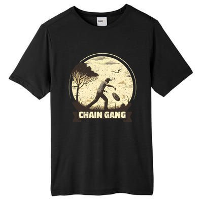 Disc Golf Disciple Chasing Chains And Flicking Frisbees Gift Tall Fusion ChromaSoft Performance T-Shirt