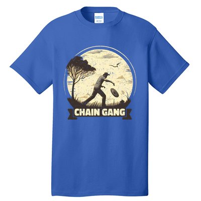 Disc Golf Disciple Chasing Chains And Flicking Frisbees Gift Tall T-Shirt