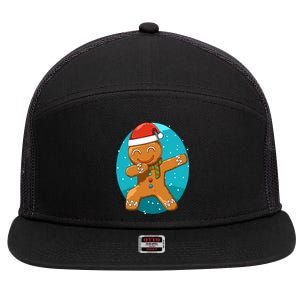 Dabbing Gingerbread Dabbing Christmas Cookie Dab Funny Funny Gift 7 Panel Mesh Trucker Snapback Hat