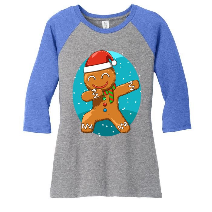 Dabbing Gingerbread Dabbing Christmas Cookie Dab Funny Funny Gift Women's Tri-Blend 3/4-Sleeve Raglan Shirt