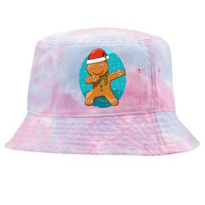 Dabbing Gingerbread Dabbing Christmas Cookie Dab Funny Funny Gift Tie-Dyed Bucket Hat