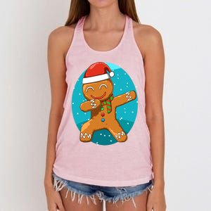 Dabbing Gingerbread Dabbing Christmas Cookie Dab Funny Funny Gift Women's Knotted Racerback Tank