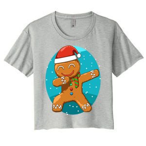 Dabbing Gingerbread Dabbing Christmas Cookie Dab Funny Funny Gift Women's Crop Top Tee