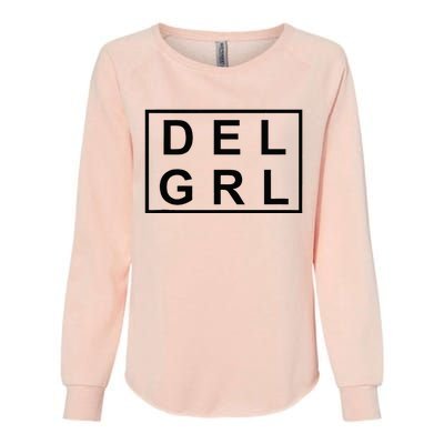 DEL GRL Delaware Girl Simple Black Design Womens California Wash Sweatshirt