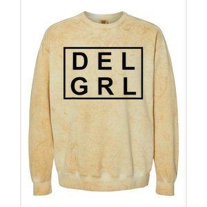 DEL GRL Delaware Girl Simple Black Design Colorblast Crewneck Sweatshirt