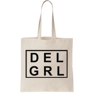 DEL GRL Delaware Girl Simple Black Design Tote Bag