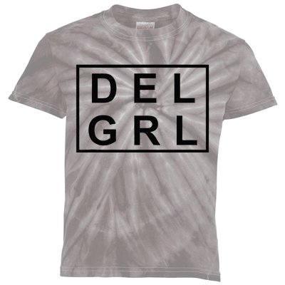 DEL GRL Delaware Girl Simple Black Design Kids Tie-Dye T-Shirt