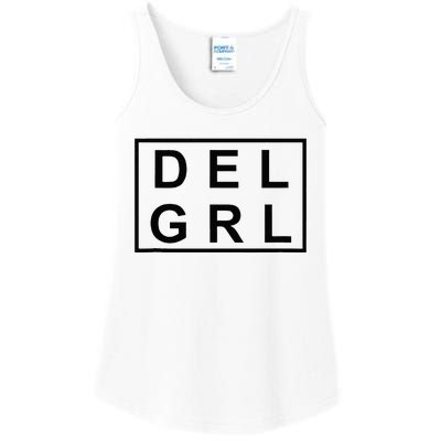 DEL GRL Delaware Girl Simple Black Design Ladies Essential Tank