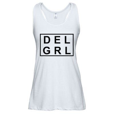 DEL GRL Delaware Girl Simple Black Design Ladies Essential Flowy Tank