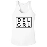 DEL GRL Delaware Girl Simple Black Design Ladies PosiCharge Competitor Racerback Tank