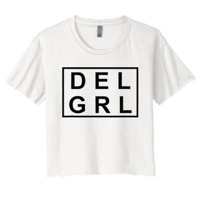 DEL GRL Delaware Girl Simple Black Design Women's Crop Top Tee