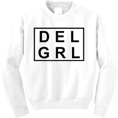 DEL GRL Delaware Girl Simple Black Design Kids Sweatshirt