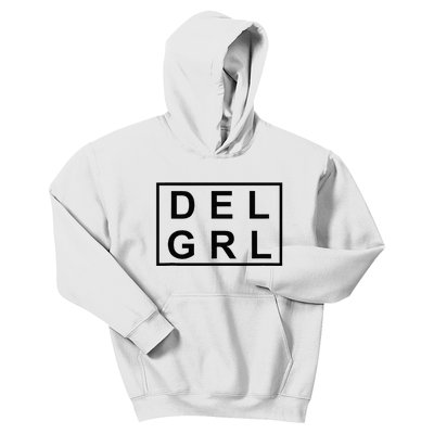 DEL GRL Delaware Girl Simple Black Design Kids Hoodie