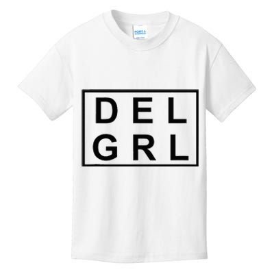 DEL GRL Delaware Girl Simple Black Design Kids T-Shirt