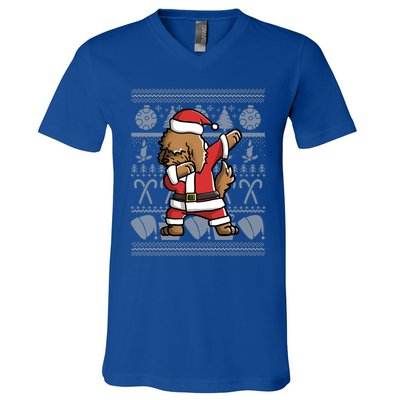 Dabbing Goldendoodle Dab Dance Funny Dog Christmas Gift Cute Gift V-Neck T-Shirt