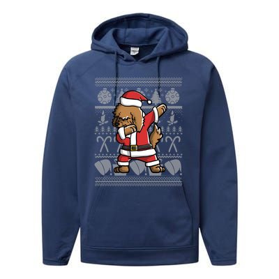 Dabbing Goldendoodle Dab Dance Funny Dog Christmas Gift Cute Gift Performance Fleece Hoodie