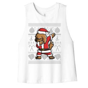 Dabbing Goldendoodle Dab Dance Funny Dog Christmas Gift Cute Gift Women's Racerback Cropped Tank