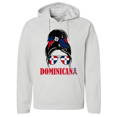 Dominicana Girl Dominican Republic Flag Women Dominicana Performance Fleece Hoodie