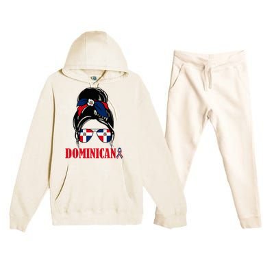 Dominicana Girl Dominican Republic Flag Women Dominicana Premium Hooded Sweatsuit Set