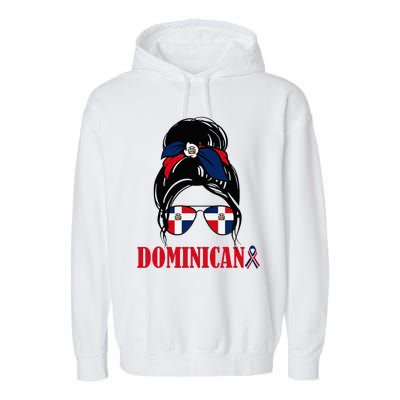 Dominicana Girl Dominican Republic Flag Women Dominicana Garment-Dyed Fleece Hoodie