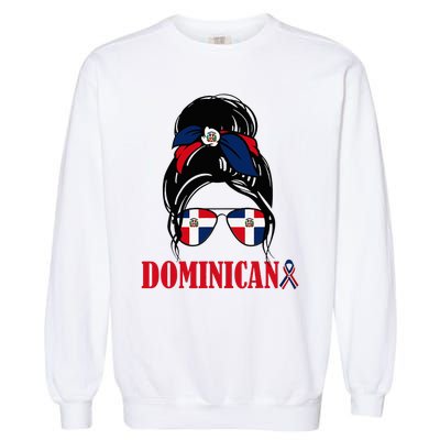 Dominicana Girl Dominican Republic Flag Women Dominicana Garment-Dyed Sweatshirt