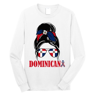 Dominicana Girl Dominican Republic Flag Women Dominicana Long Sleeve Shirt