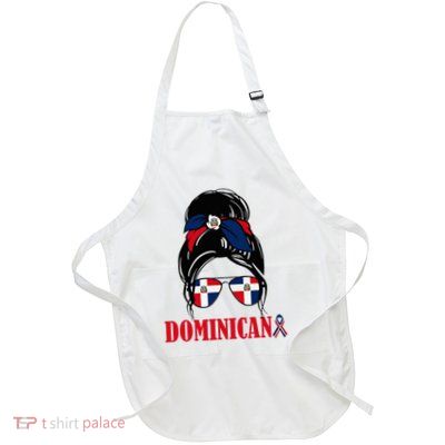 Dominicana Girl Dominican Republic Flag Women Dominicana Full-Length Apron With Pockets