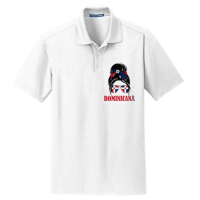 Dominicana Girl Dominican Republic Flag Women Dominicana Dry Zone Grid Polo