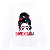 Dominicana Girl Dominican Republic Flag Women Dominicana Premium Crewneck Sweatshirt