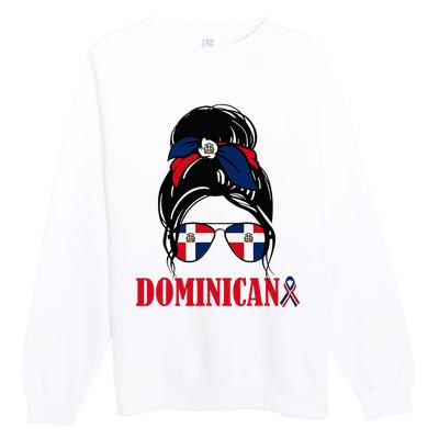 Dominicana Girl Dominican Republic Flag Women Dominicana Premium Crewneck Sweatshirt