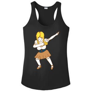 Dabbing German Dirndl Girl Beer Mug Shirts Oktoberfest Gift Ladies PosiCharge Competitor Racerback Tank