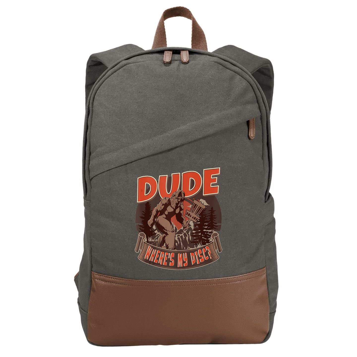 Disc Golf Dude Wheres My Disc II Cotton Canvas Backpack