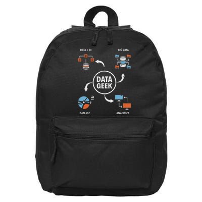 Data Geek Data Scientist Science Statistics Data Analyst 16 in Basic Backpack