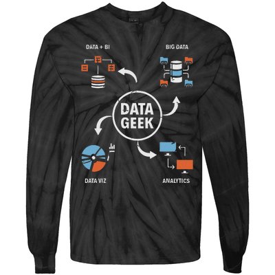 Data Geek Data Scientist Science Statistics Data Analyst Tie-Dye Long Sleeve Shirt