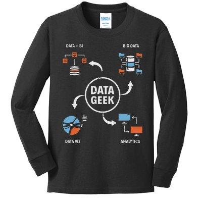 Data Geek Data Scientist Science Statistics Data Analyst Kids Long Sleeve Shirt