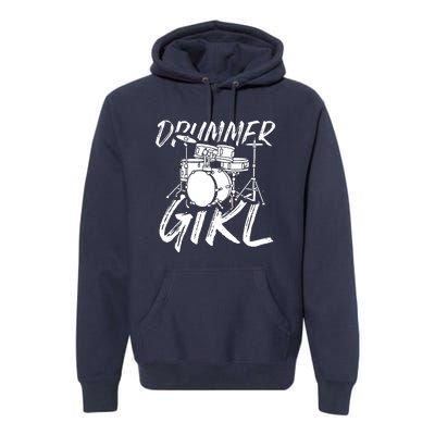 Drummer Girl Drum Kit Premium Hoodie