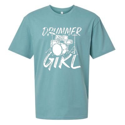 Drummer Girl Drum Kit Sueded Cloud Jersey T-Shirt