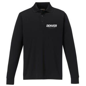 Denver Game Day Bbq Party Hometown Pride Denver Performance Long Sleeve Polo