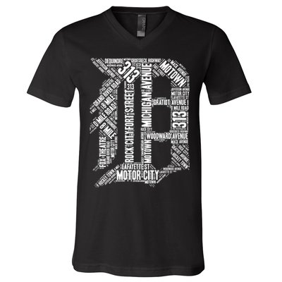 Detroit Graphic D V-Neck T-Shirt
