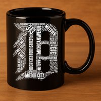 Detroit Graphic D 11oz C Handle Ceramic Mug