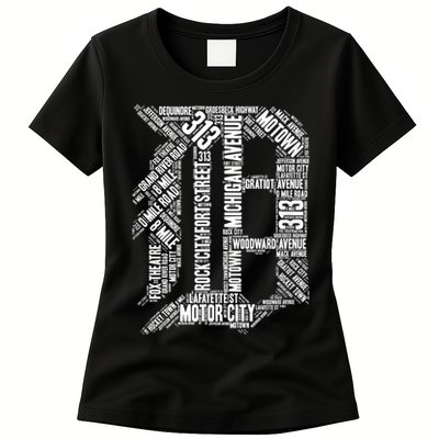 Detroit Graphic D Womens T-Shirt