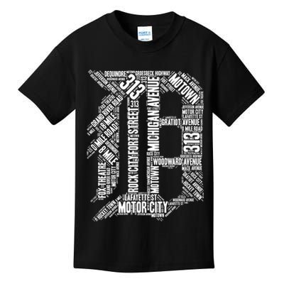 Detroit Graphic D Kids T-Shirt