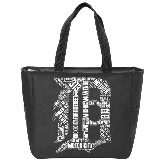 Detroit Graphic D Zip Tote Bag