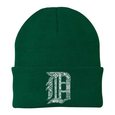 Detroit Graphic D Knit Cap Winter Beanie