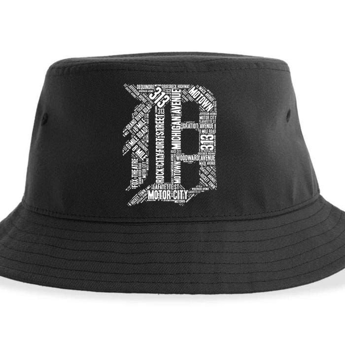 Detroit Graphic D Sustainable Bucket Hat