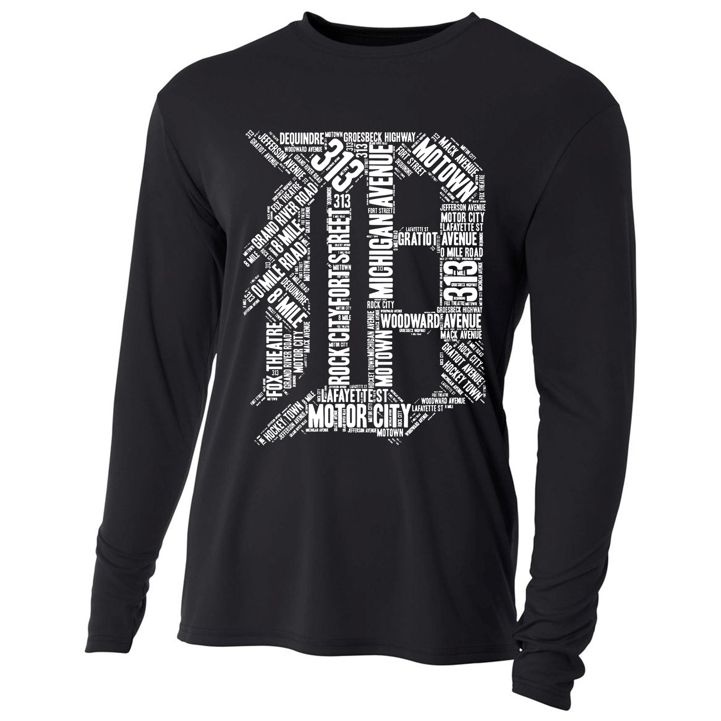 Detroit Graphic D Cooling Performance Long Sleeve Crew