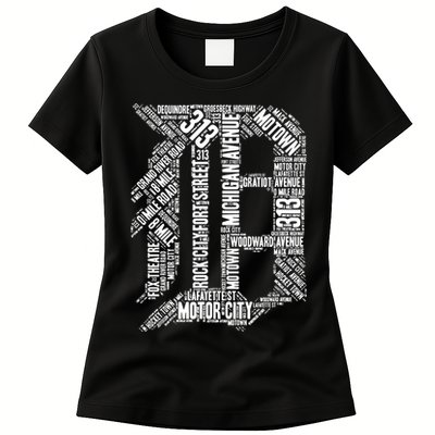 Detroit Graphic D Womens T-Shirt