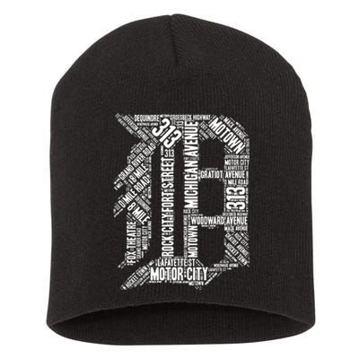 Detroit Graphic D Short Acrylic Beanie